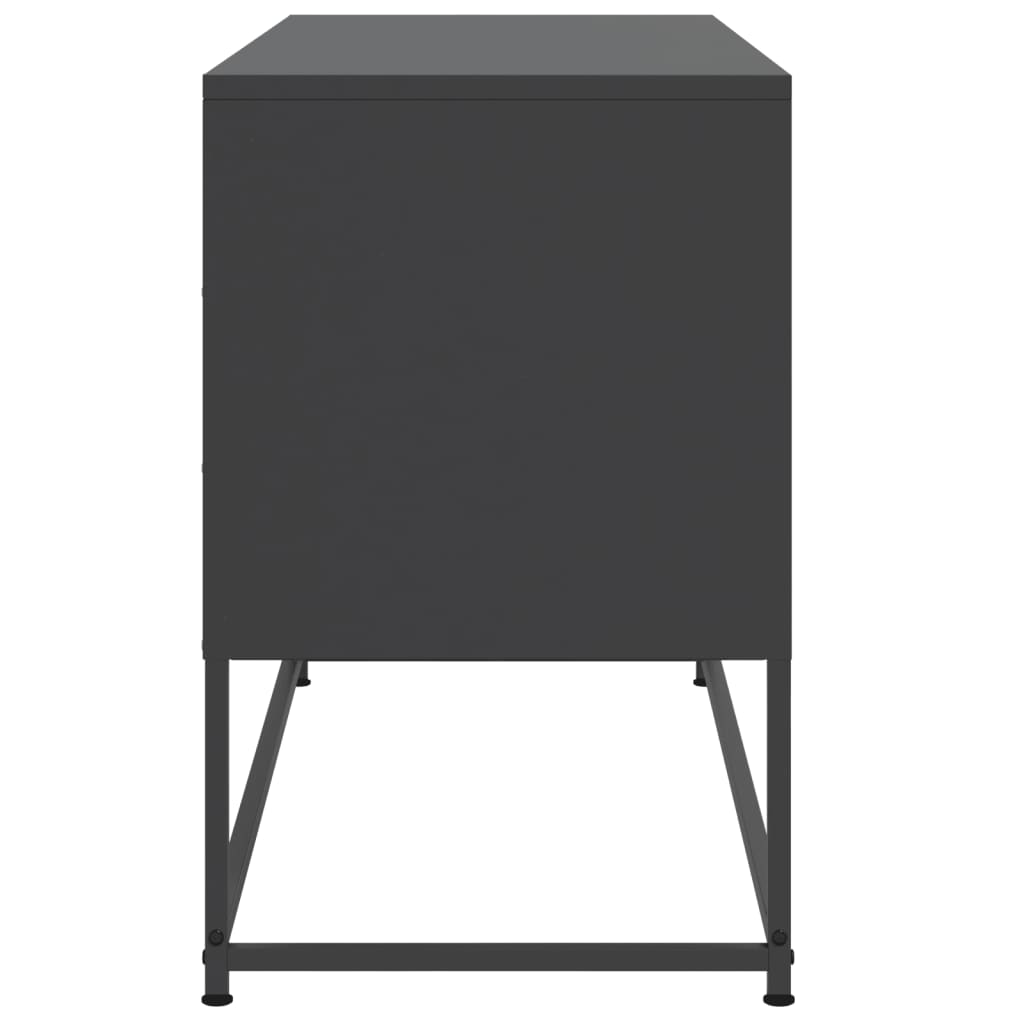 vidaXL TV Cabinet Black 100.5x39x60.5 cm Steel