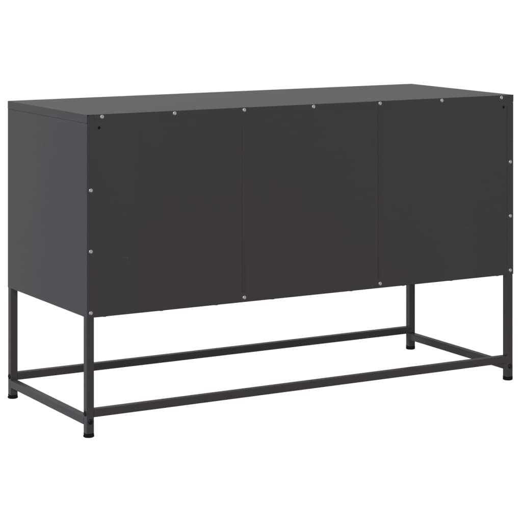 vidaXL TV Cabinet Black 100.5x39x60.5 cm Steel
