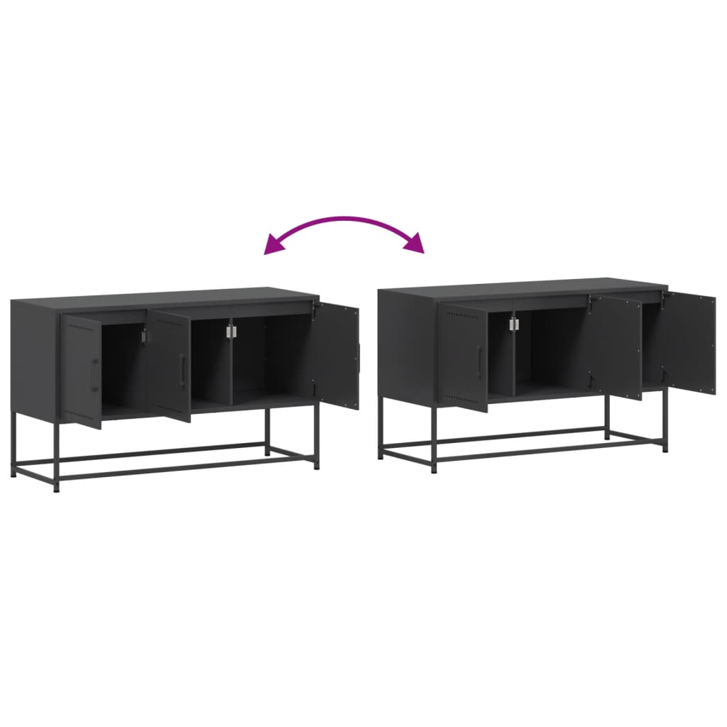vidaXL TV Cabinet Black 100.5x39x60.5 cm Steel
