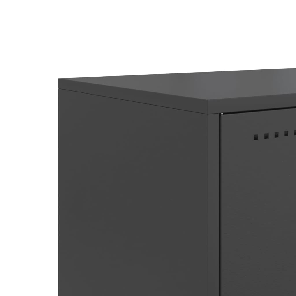 vidaXL TV Cabinet Black 100,5x39x60,5 cm Steel