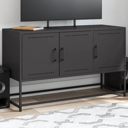 vidaXL TV Cabinet Black 100,5x39x60,5 cm Steel