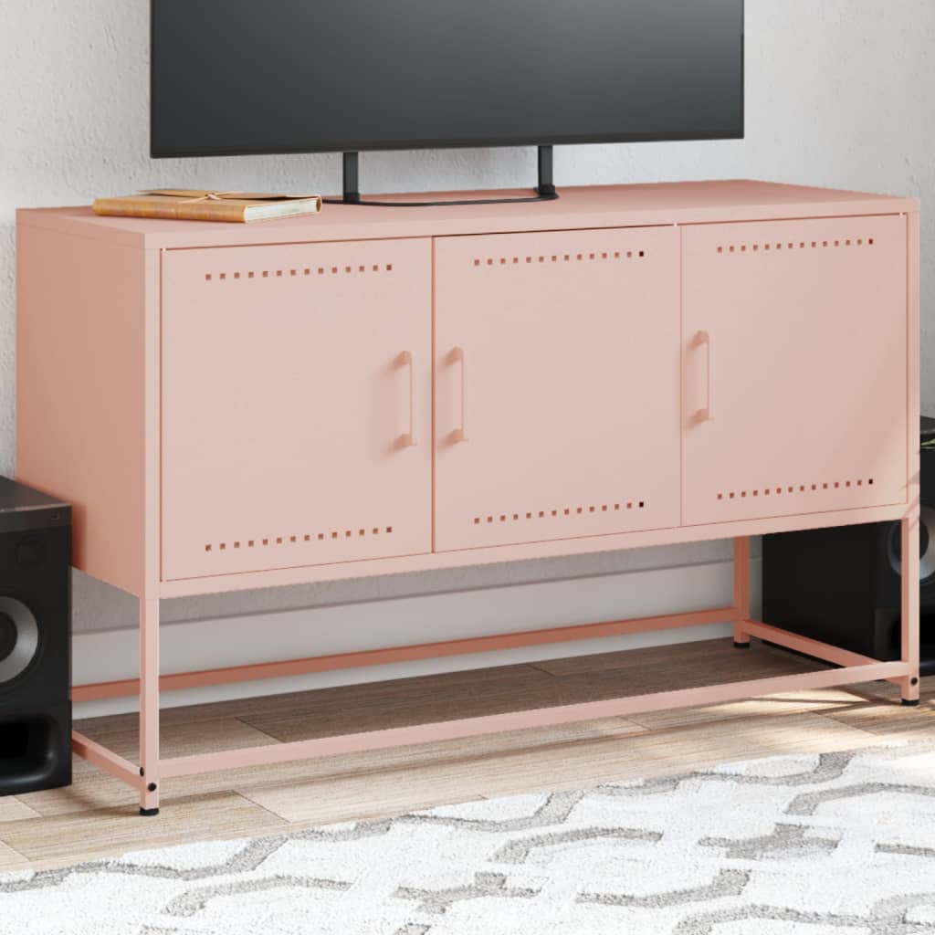 vidaXL TV Cabinet Pink 100,5x39x60,5 cm Steel