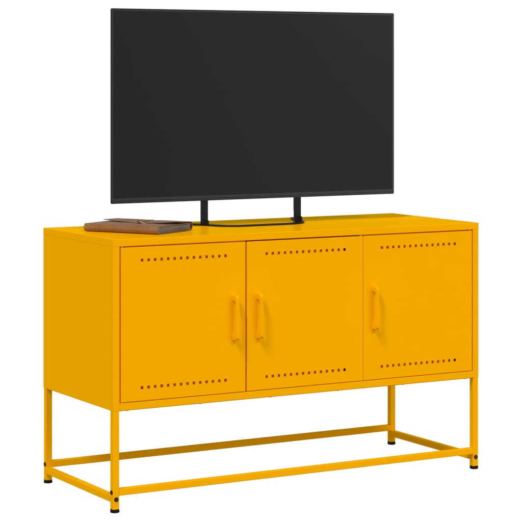 vidaXL TV Cabinet Mustard Yellow 100,5x39x60,5 cm Steel