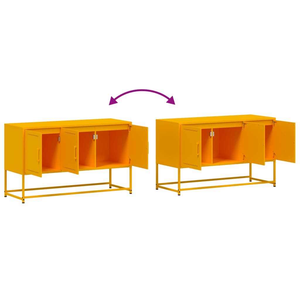 vidaXL TV Cabinet Mustard Yellow 100,5x39x60,5 cm Steel