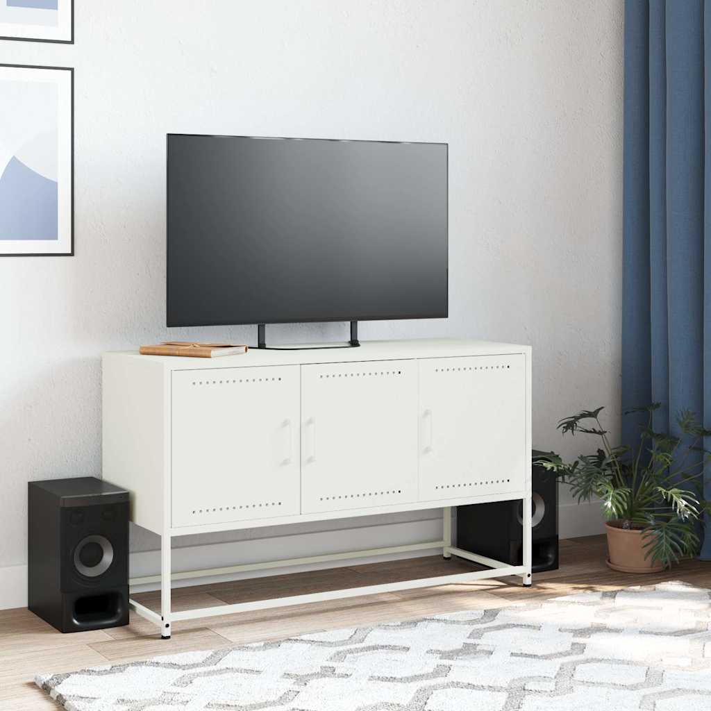 vidaXL TV Cabinet White 100.5x39x60.5 cm Steel