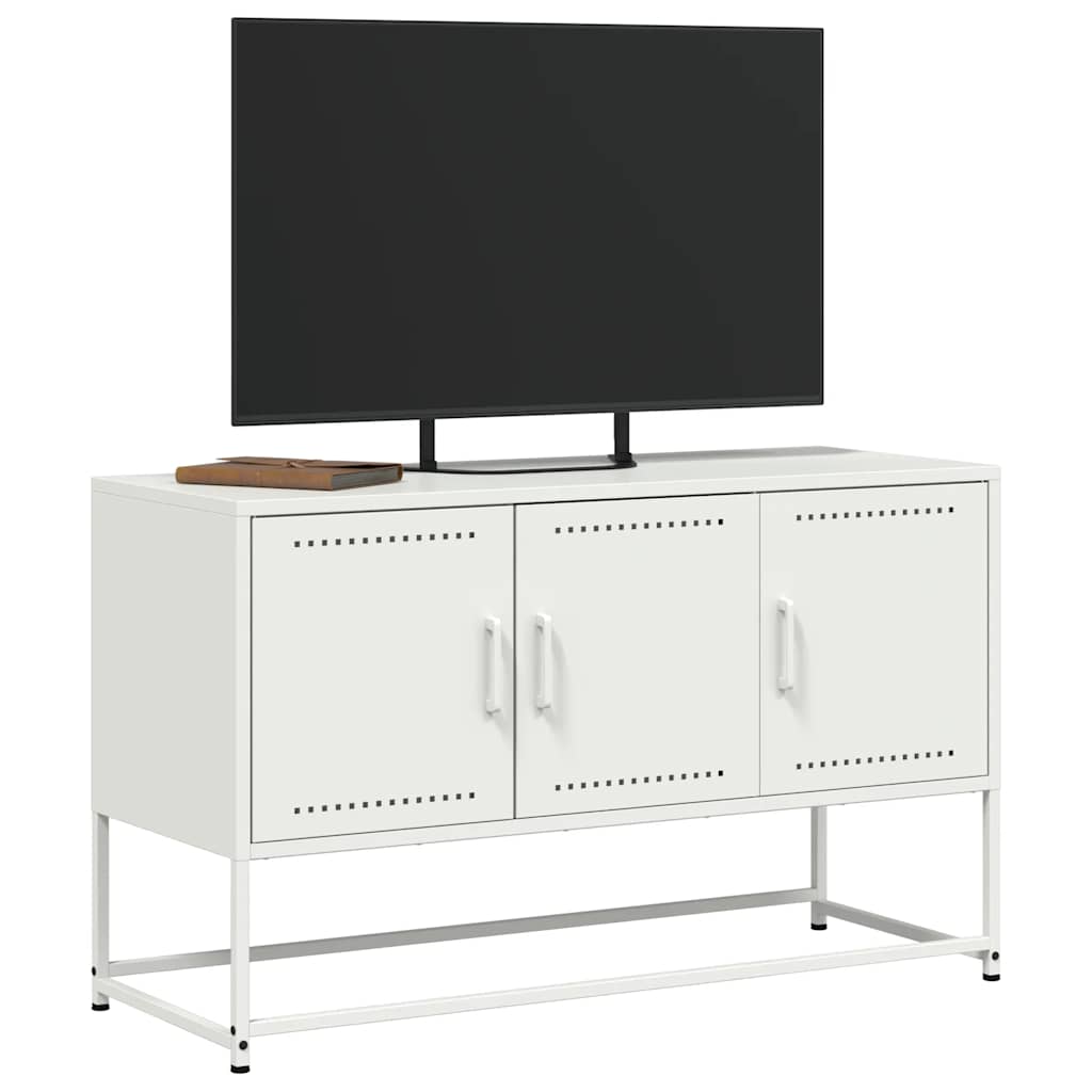 vidaXL TV Cabinet White 100,5x39x60,5 cm Steel