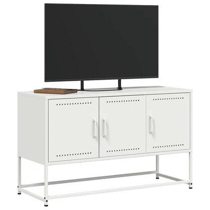 vidaXL TV Cabinet White 100,5x39x60,5 cm Steel