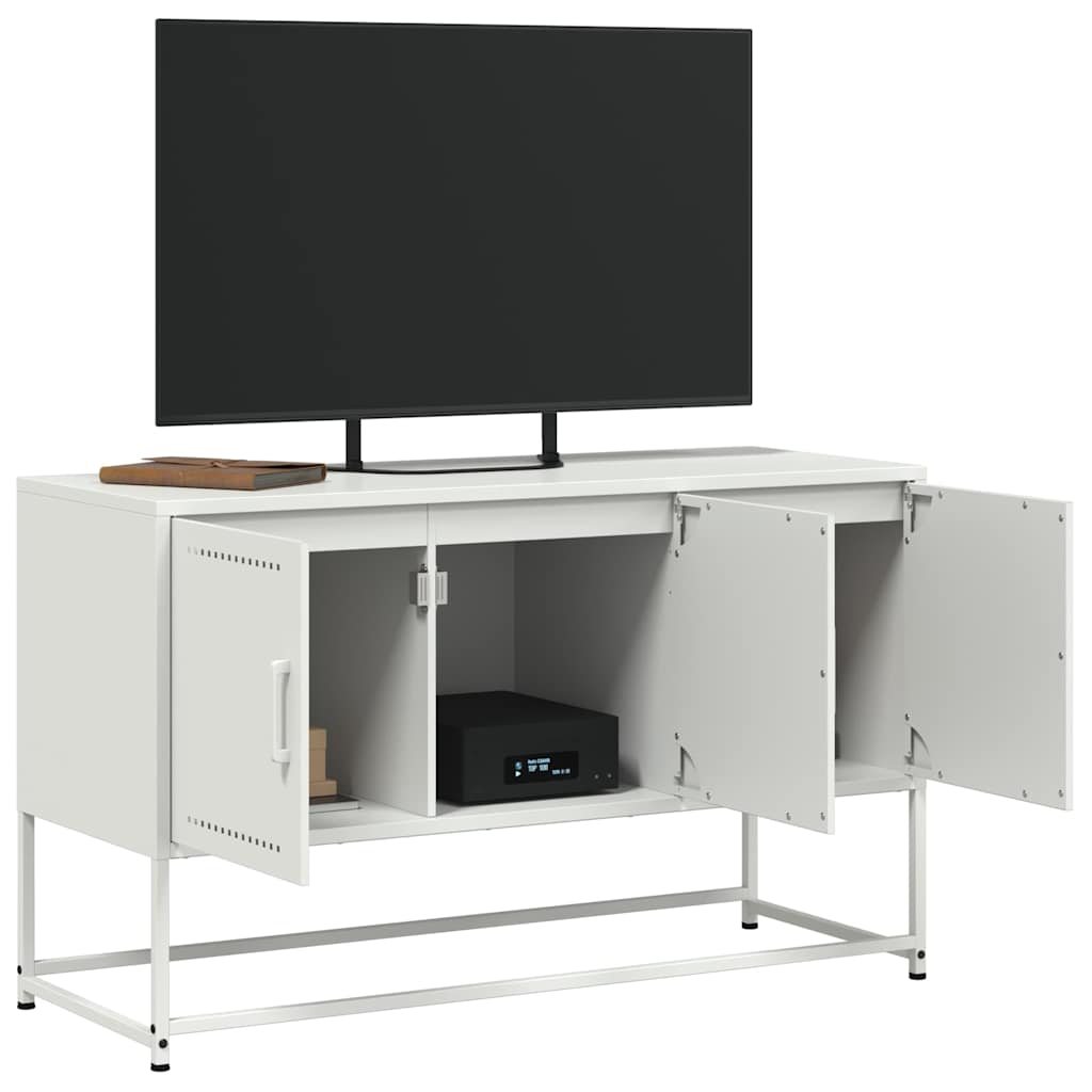 vidaXL TV Cabinet White 100,5x39x60,5 cm Steel