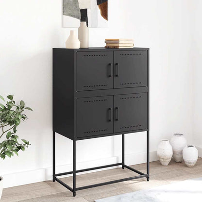 vidaXL Sideboard Black 68,5x38,5x107 cm Steel