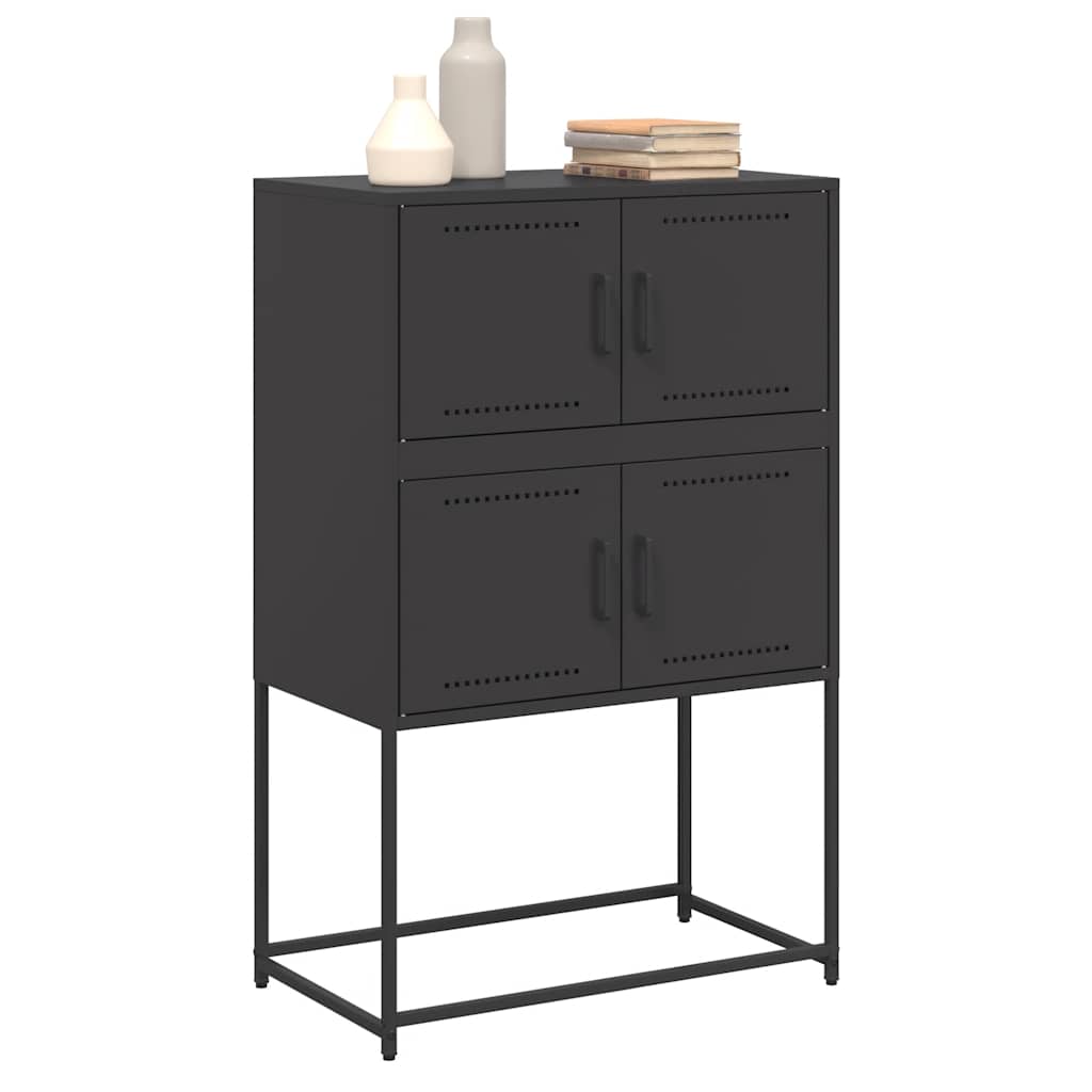 vidaXL Sideboard Black 68,5x38,5x107 cm Steel