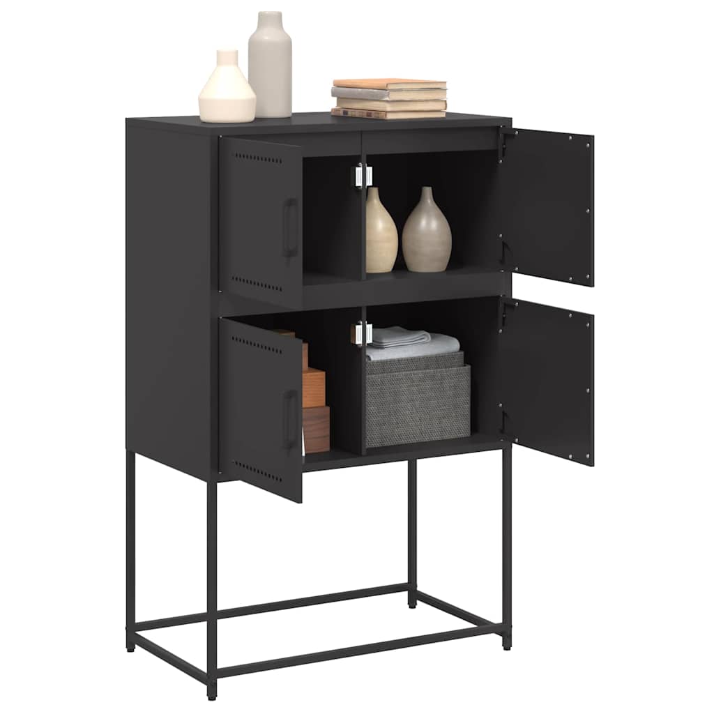 vidaXL Sideboard Black 68,5x38,5x107 cm Steel