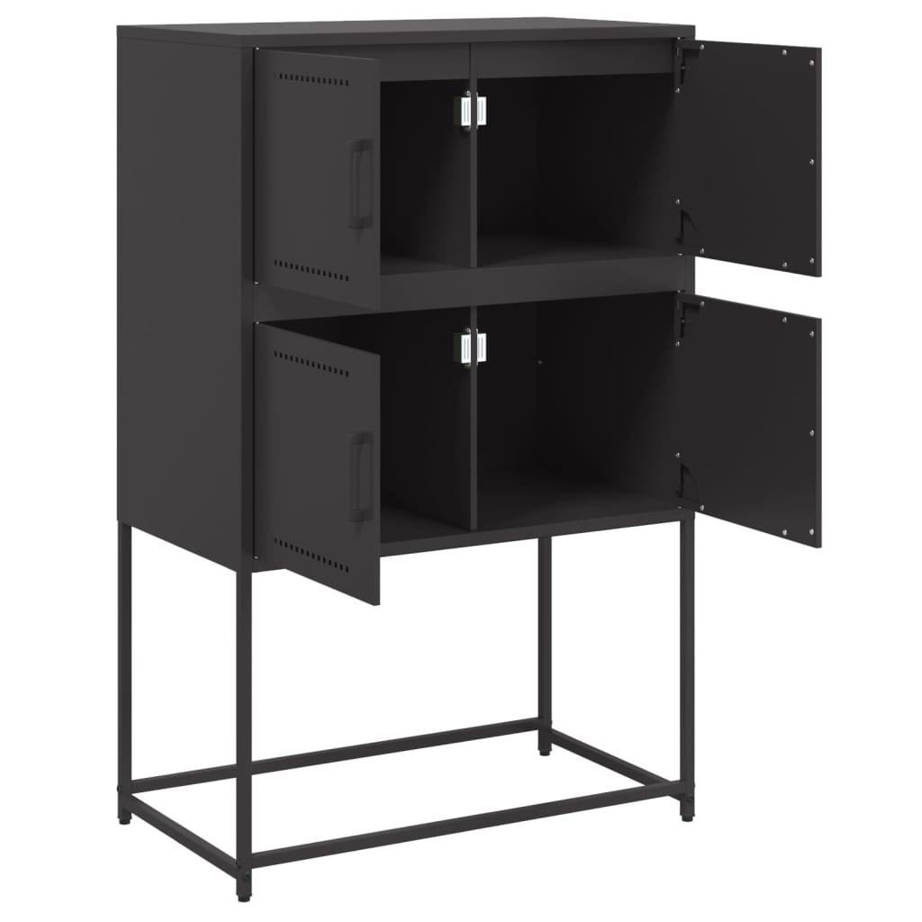 vidaXL Sideboard Black 68.5x38.5x107 cm Steel