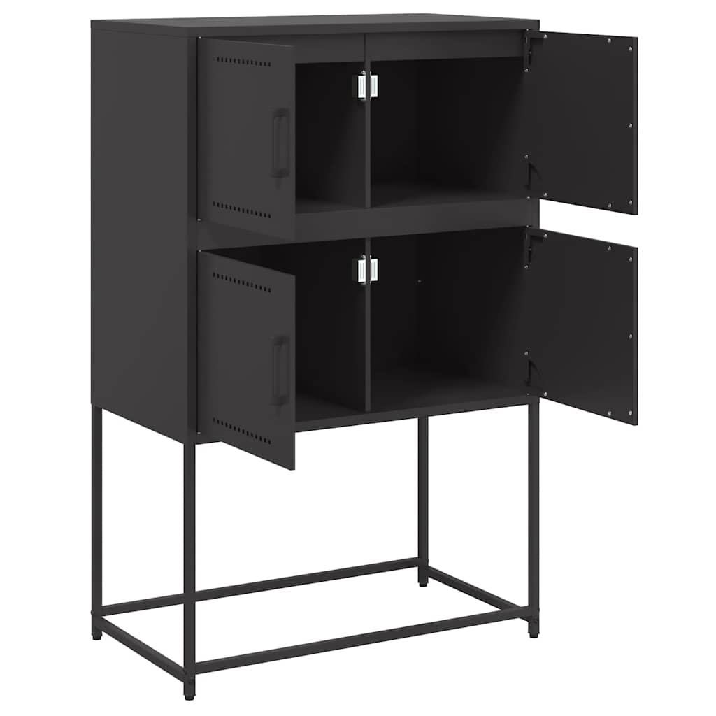 vidaXL Sideboard Black 68,5x38,5x107 cm Steel