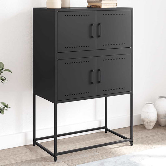 vidaXL Sideboard Black 68,5x38,5x107 cm Steel
