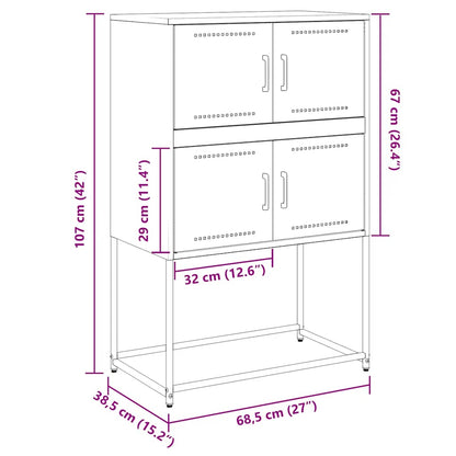 vidaXL Sideboard Pink 68,5x38,5x107 cm Steel