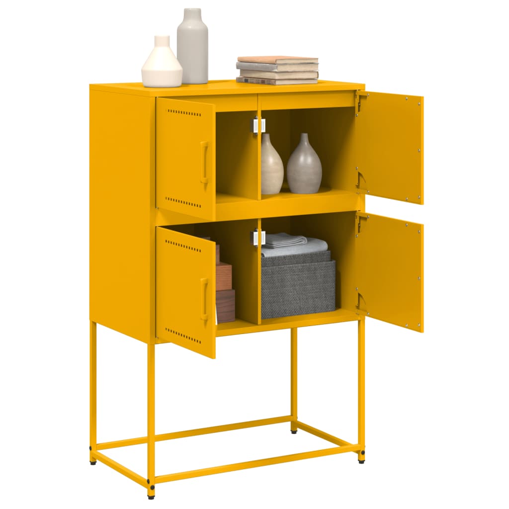 vidaXL Sideboard Mustard Yellow 68.5x38.5x107 cm Steel