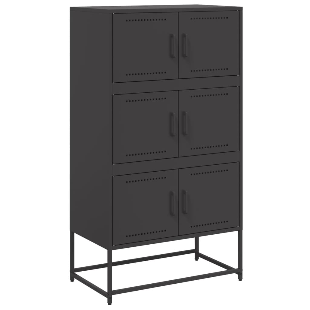vidaXL Sideboard Black 68,5x38,5x123,5 cm Steel