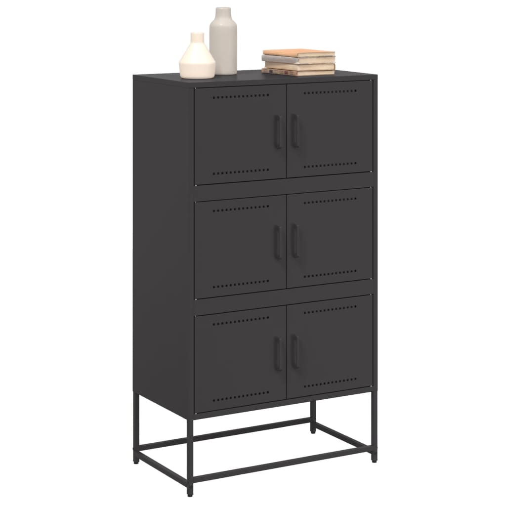 vidaXL Sideboard Black 68,5x38,5x123,5 cm Steel
