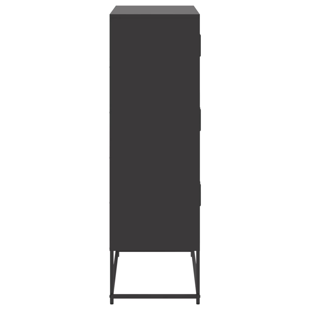 vidaXL Sideboard Black 68,5x38,5x123,5 cm Steel
