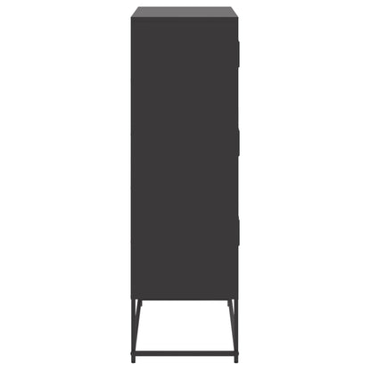vidaXL Sideboard Black 68,5x38,5x123,5 cm Steel