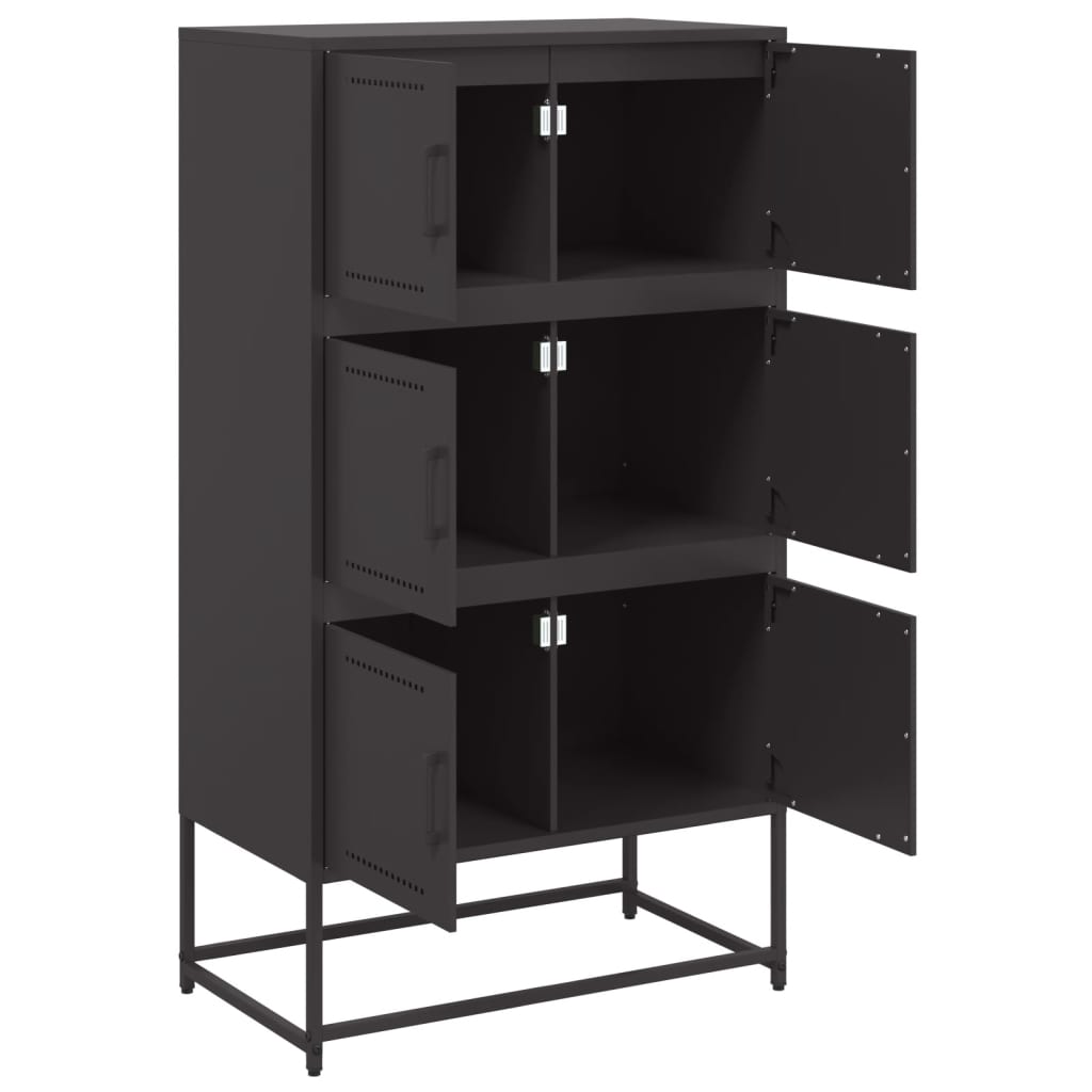 vidaXL Sideboard Black 68,5x38,5x123,5 cm Steel