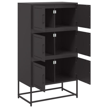 vidaXL Sideboard Black 68,5x38,5x123,5 cm Steel