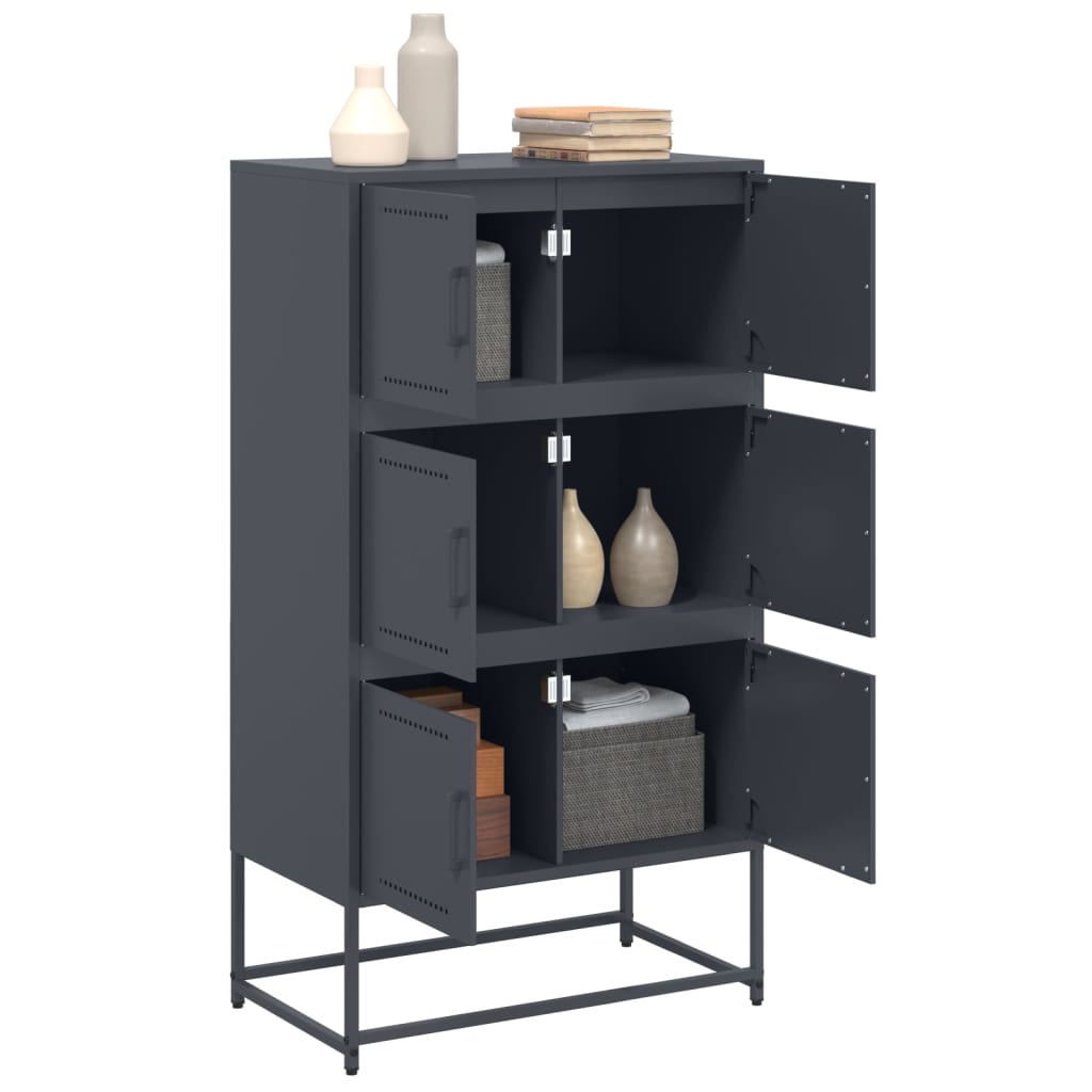 vidaXL Sideboard Anthracite 68,5x38,5x123,5 cm Steel
