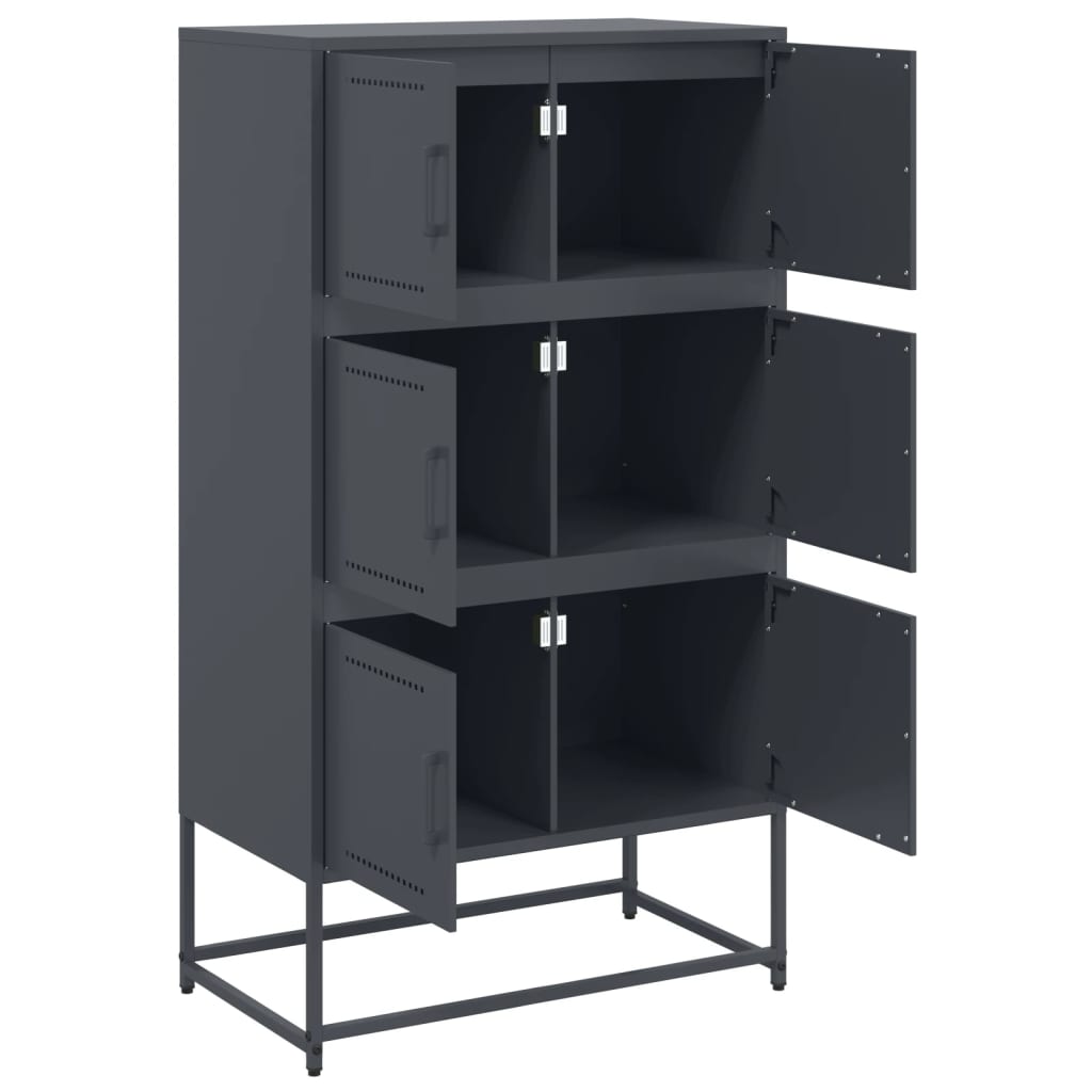 vidaXL Sideboard Anthracite 68,5x38,5x123,5 cm Steel