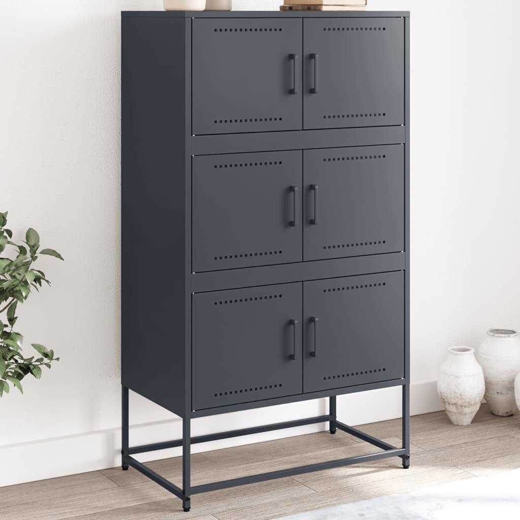vidaXL Sideboard Anthracite 68,5x38,5x123,5 cm Steel