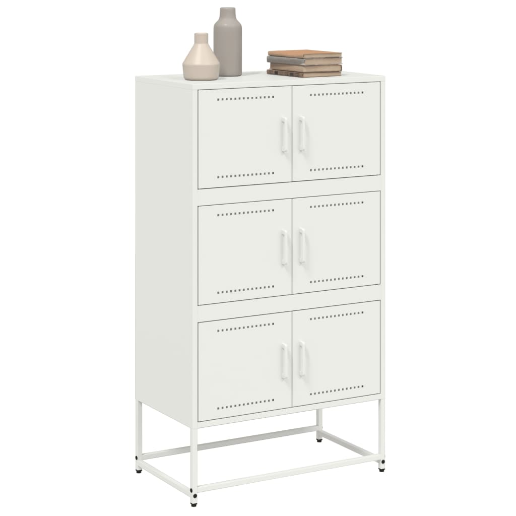 vidaXL Sideboard White 68,5x38,5x123,5 cm Steel