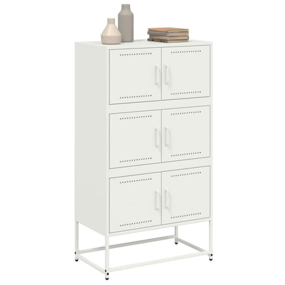 vidaXL Sideboard White 68,5x38,5x123,5 cm Steel