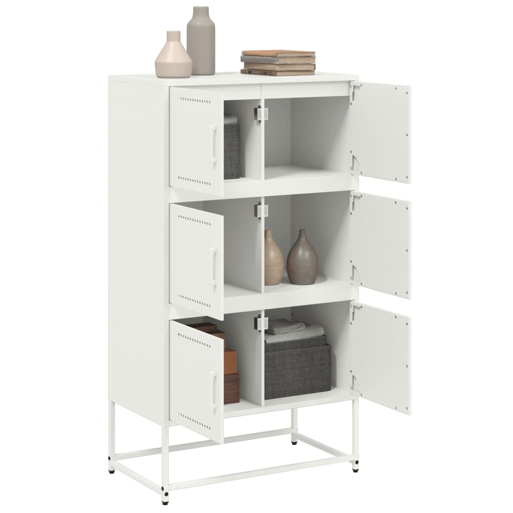vidaXL Sideboard White 68,5x38,5x123,5 cm Steel