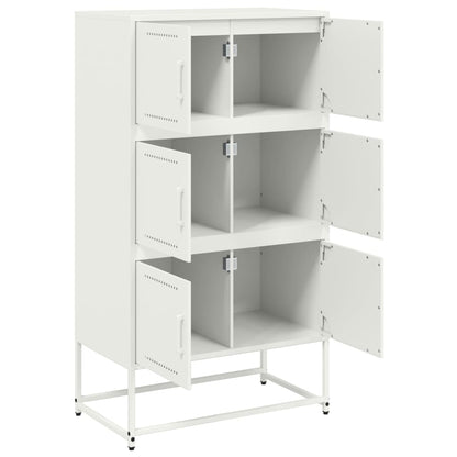 vidaXL Sideboard White 68,5x38,5x123,5 cm Steel