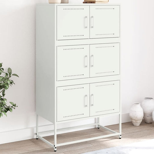 vidaXL Sideboard White 68,5x38,5x123,5 cm Steel