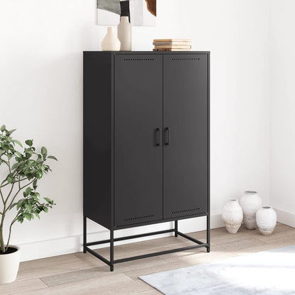 vidaXL Highboard Black 68,5x38,5x123,5 cm Steel
