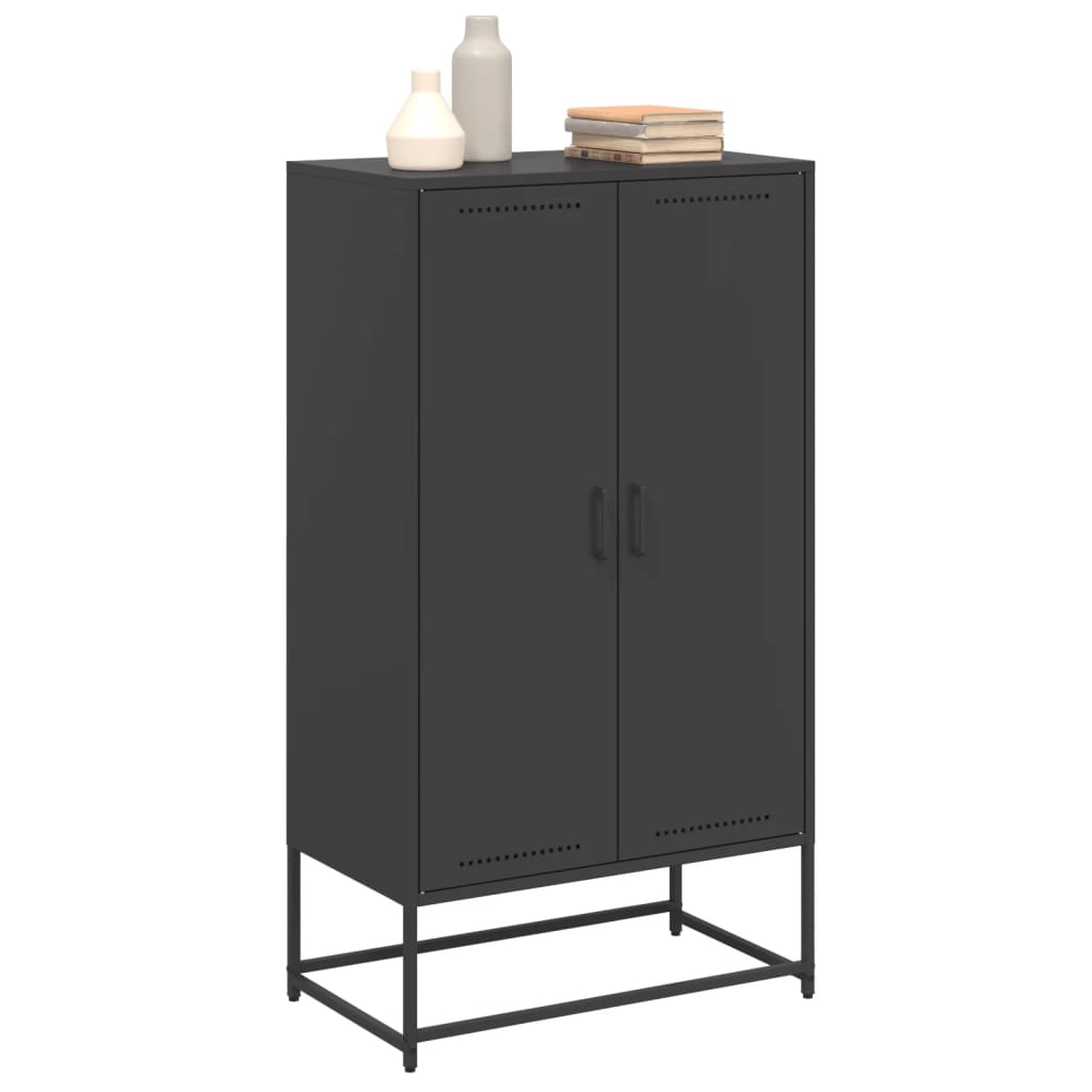 vidaXL Highboard Black 68,5x38,5x123,5 cm Steel