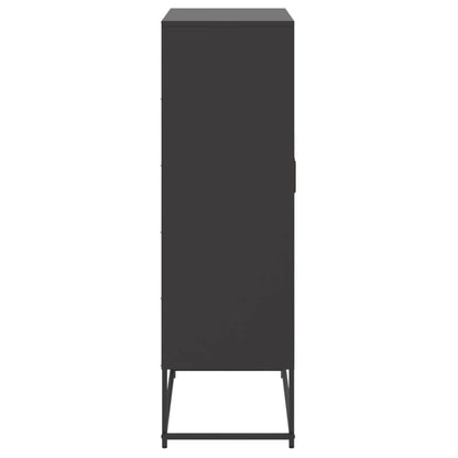 vidaXL Highboard Black 68,5x38,5x123,5 cm Steel