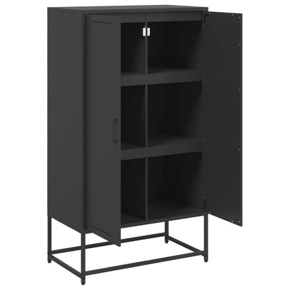 vidaXL Highboard Black 68,5x38,5x123,5 cm Steel
