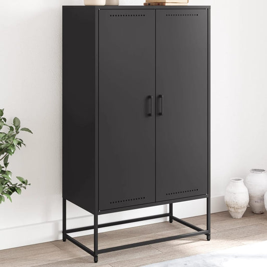 vidaXL Highboard Black 68,5x38,5x123,5 cm Steel