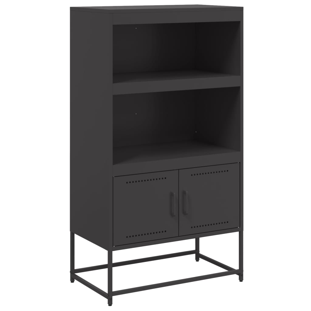 vidaXL Highboard Black 68,5x38,5x123,5 cm Steel