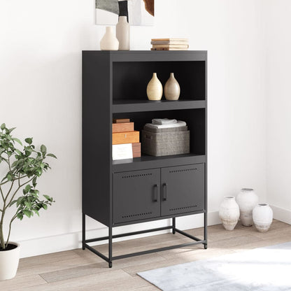 vidaXL Highboard Black 68,5x38,5x123,5 cm Steel