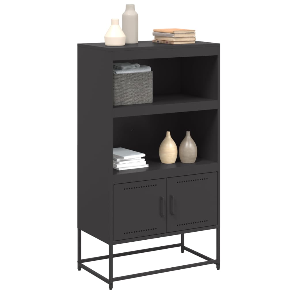 vidaXL Highboard Black 68,5x38,5x123,5 cm Steel