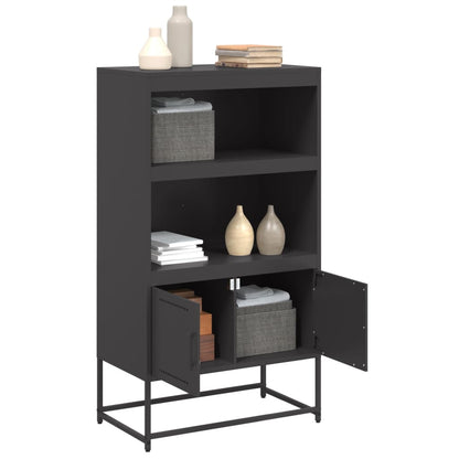 vidaXL Highboard Black 68,5x38,5x123,5 cm Steel