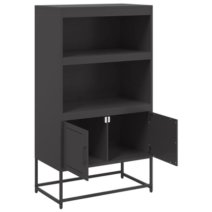 vidaXL Highboard Black 68,5x38,5x123,5 cm Steel