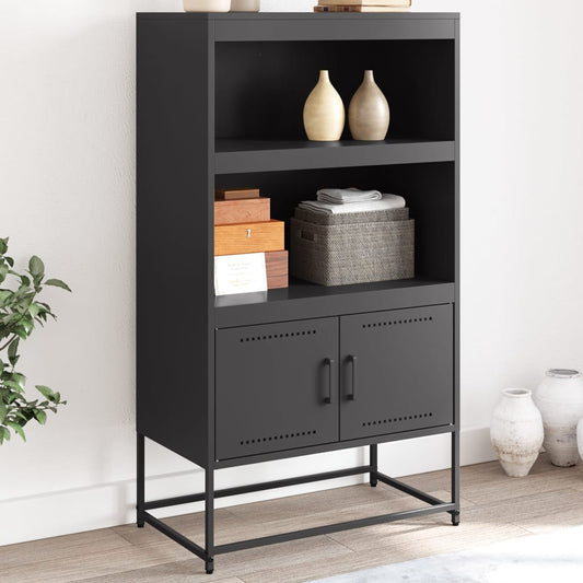 vidaXL Highboard Black 68,5x38,5x123,5 cm Steel