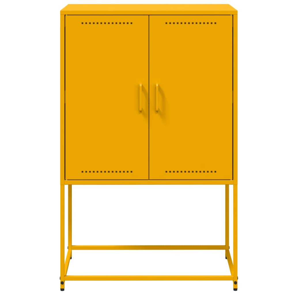 vidaXL Highboard Mustard Yellow 68.5x38.5x107 cm Steel
