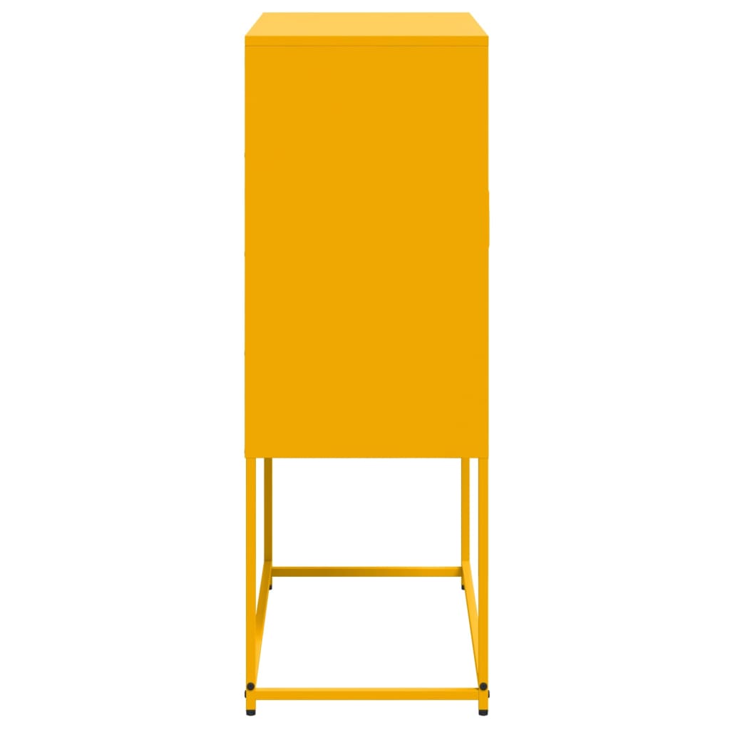 vidaXL Highboard Mustard Yellow 68.5x38.5x107 cm Steel