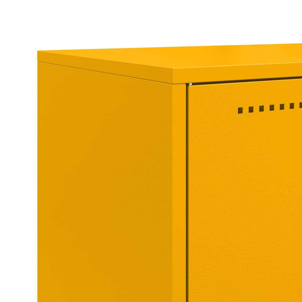 vidaXL Highboard Mustard Yellow 68.5x38.5x107 cm Steel