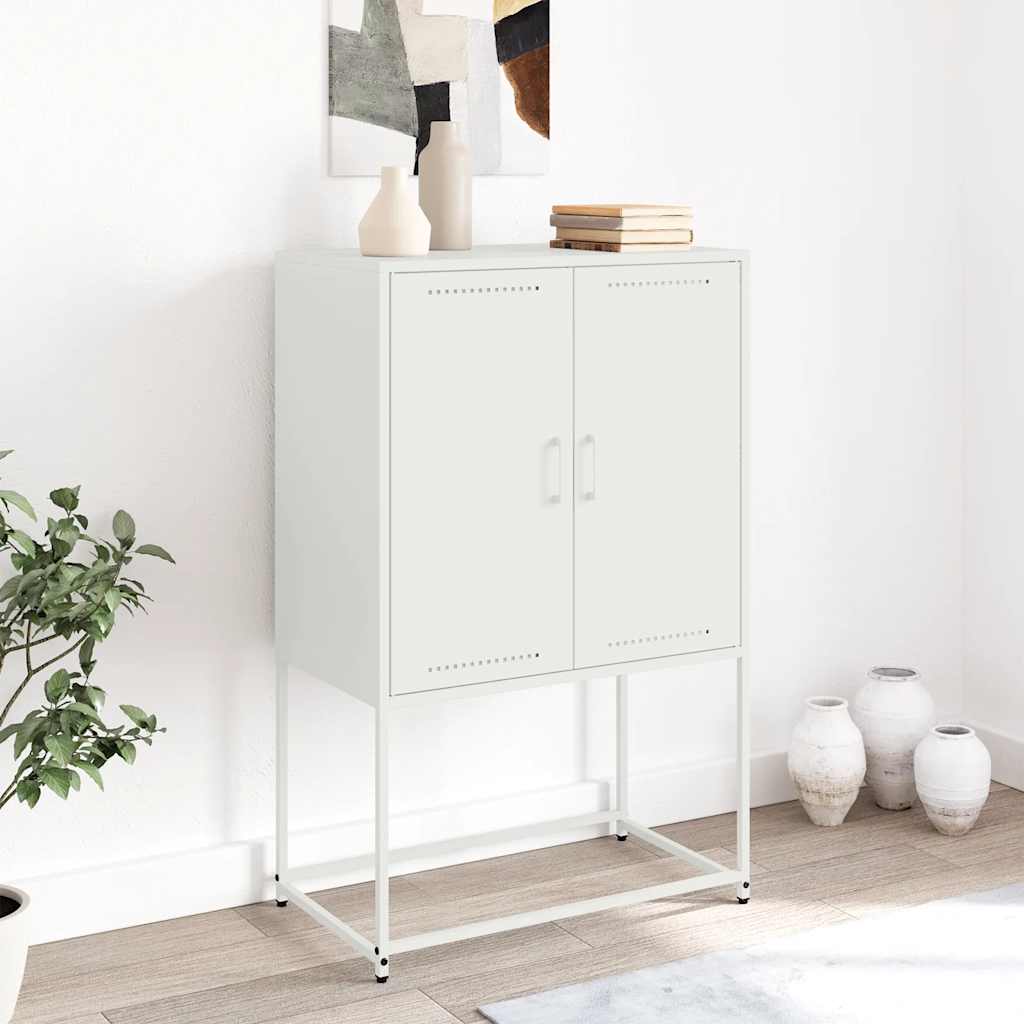 vidaXL Highboard White 68,5x38,5x107 cm Steel