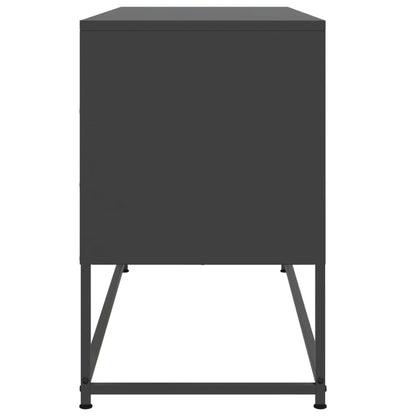 vidaXL TV Cabinet Black 100.5x39x60.5 cm Steel